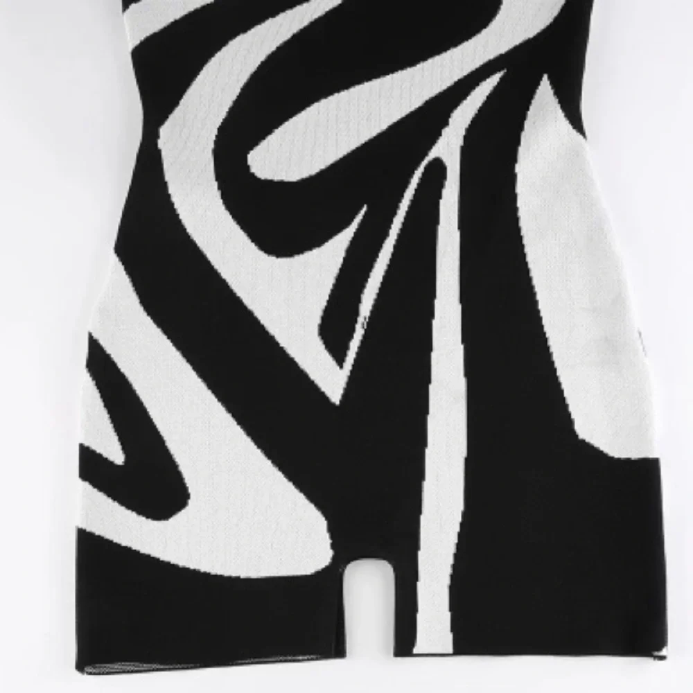 Black Mica Spring Cotton Knit Pekaboo Black + White Romper, Jaded Playsuit - Picture 10 of 12